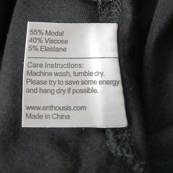 Enthousis Maxi Dress 8 Black Belted Halter Plunge Modal Viscose - Picture 8 of 8